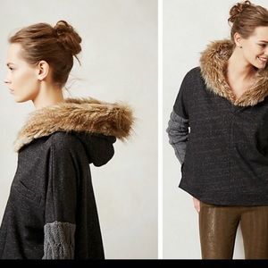 Anthro: Faux Fur Hoodie : stand out piece Size S